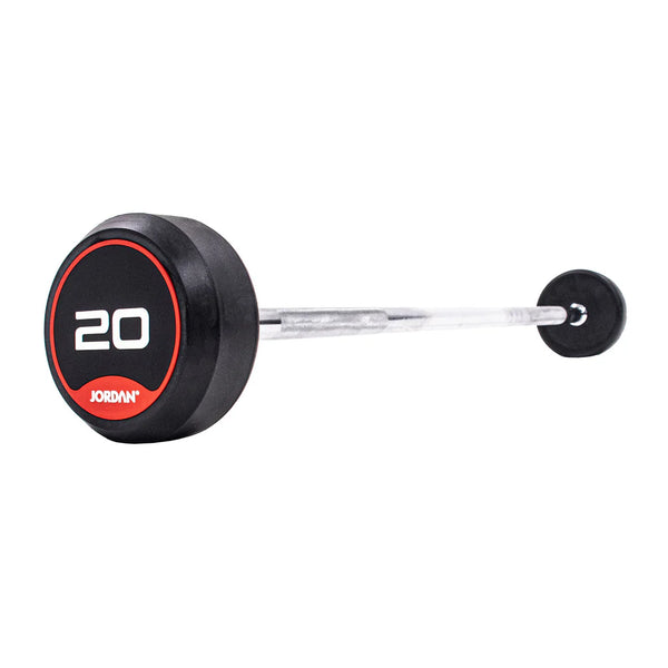 JORDAN Rubber Barbells - Straight Bar (Red) - Premium Performance