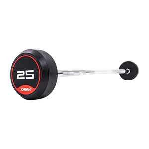 JORDAN Rubber Barbells - Straight Bar (Red) - Premium Performance
