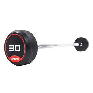 JORDAN Rubber Barbells - Straight Bar (Red) - Premium Performance