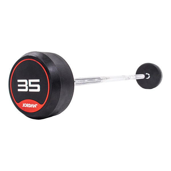 JORDAN Rubber Barbells - Straight Bar (Red) - Premium Performance