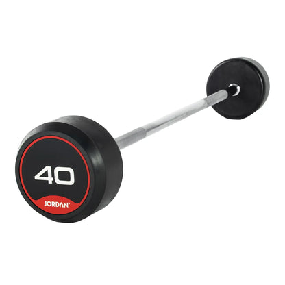 JORDAN Rubber Barbells - Straight Bar (Red) - Premium Performance