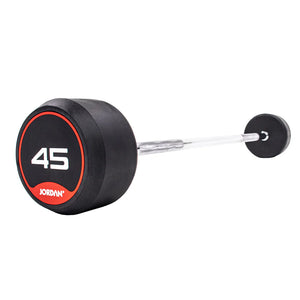 JORDAN Rubber Barbells - Straight Bar (Red) - Premium Performance
