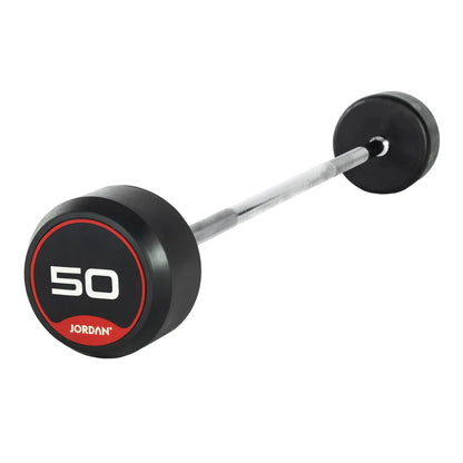 JORDAN Rubber Barbells - Straight Bar (Red) - Premium Performance