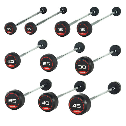 JORDAN Rubber Barbells - Straight Bar (Red) - Premium Performance