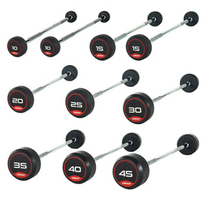 JORDAN Rubber Barbells - Straight Bar Set (10kg-45kg)