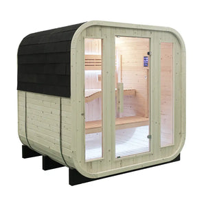 CenturaHeat 2-4 Person Outdoor Steam Square Sauna - Premium Performance