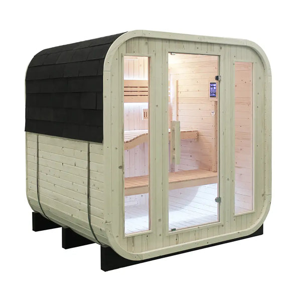 CenturaHeat 2-4 Person Outdoor Steam Square Sauna - Premium Performance