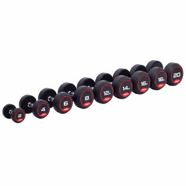 JORDAN Rubber Dumbbells Set - 2kg-20kg (Red)